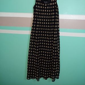 Black and Tan Poka Dots Dress